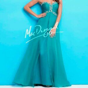 Mac Duggal 64432L Teal Size 16 Dress